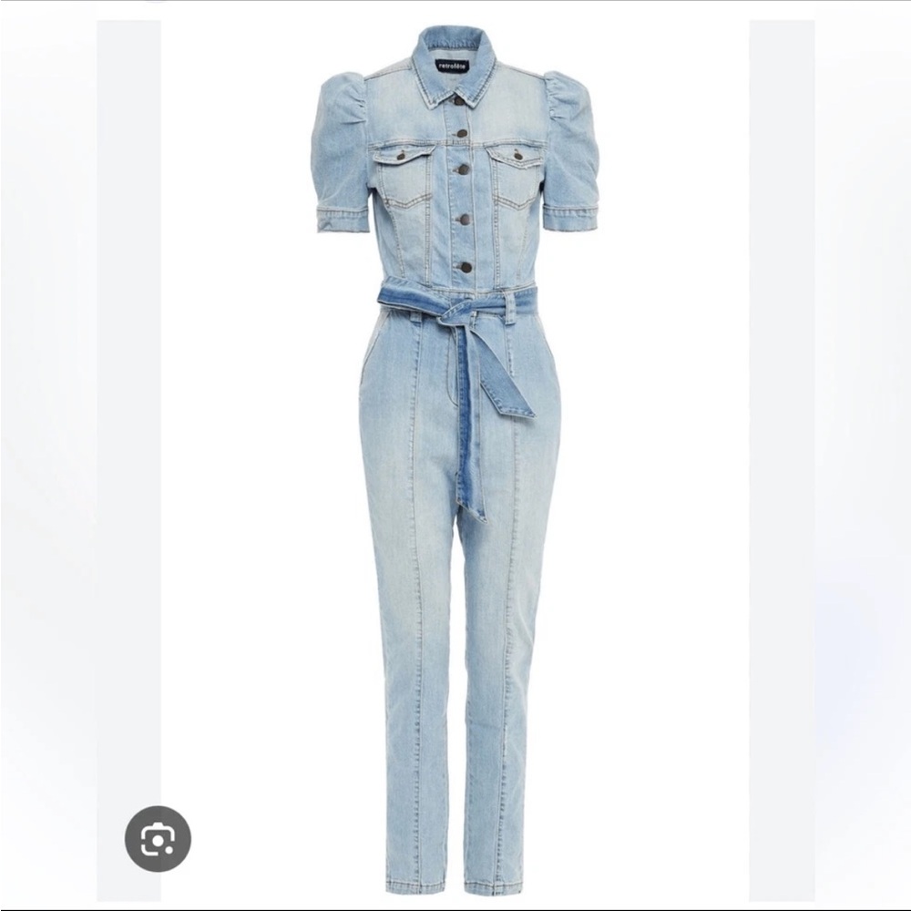 Retrofete Light Blue Denim Jumpsuit